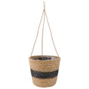 vidaXL Sjøgress plantekurver 3 pcs Naturlig og svart Ø26 x 19 cm