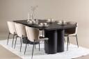 Olivia Spisegruppe 210 cm Rektangulær med 6 Modesto stoler - Sort/Beige