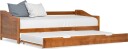 vidaXL Sovesofa uttrekkbar ramme honningbrun furu 90x200 cm