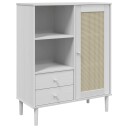 vidaXL Skjenk SENJA rotting utseende hvit 90x40x112 cm heltre furu