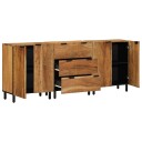  Serviesskap 3 pcs Brun 60 x 33 x 75 cm Massivt akasietre