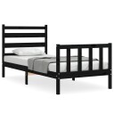 vidaXL Sengeramme med hodegavl svart 2FT6 small single heltre