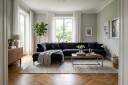 Menard Premium 5 seters venstrevendt L formet dyp sjeselongsofa i chenille   Svart