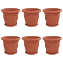 vidaXL Plantepotter 6 stk. Klinker Rød Ø 34 x 28 cm Plast