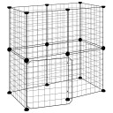 Vidaxl Dyrebur 12 Paneler Med Dør Svart 35X35 cm Stål