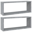 vidaXL Vegghyller kube 2 stk gr? sonoma 60x15x23 cm konstruert tre