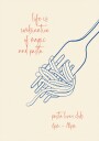 Pasta Quote Print Fork and Spaghetti Magic and Pasta Italian Food Lover Plakat Plakat / 21x30cm