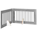 Vidaxl Foldbar Hundegitter Med Stativer 2 Stk. Grå Sonoma 200.5 cm