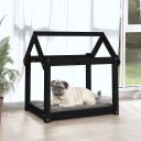 vidaXL Hundeseng svart 71x55x70 cm heltre furu
