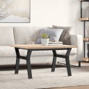  Salongbord Y-ramme 80x80x45,5 cm heltre furu og støpejern 3282773