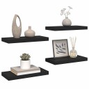 vidaXL Flytende vegghyller 4 stk svart 50x23x3,8 cm MDF