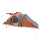 Kuppeltelt for camping 6 personer grå og oransje vanntett