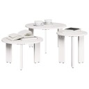  Kaffebord Sett 3 pcs Hvit 47.5 x 47.5 x 27 cm Massiv furu tre