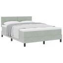  Box Spring Seng med Madrass Lys Grå 160x200 cm Fløyel