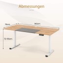 Elektrisk høydejusterbart skrivebord – 140 x 70 cm ergonomisk