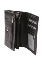 Nord Leather dame skinn portemone 7 kortlommer/ myntlomme Svart