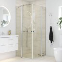 Dansani Match C Dusjdør med Sidepanel B90-100xh200cm Krom / 100cm Klart Glass