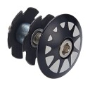 Ekspander + top cap svart 1 1/8