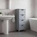 Oppbevaringsskap til bad – 4 skuffer plassbesparende design
