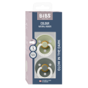 BIBS Pacifier Colour Latex Sage Glow/Pine Glow Size 1 2pcs