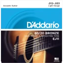 DAddario EJ11 80/20 Bronze Acoustic Guitar Strings Light 12-53