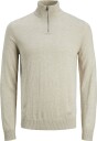 Jack & Jones Jjeemil Knit Half Zip Noos   Cream   XS