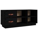 vidaXL Skobenk svart 100x34x45 cm heltre furu
