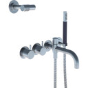 Vola Badekarbatteri 2441DT8-081 Med Dusjsett Messing Natur