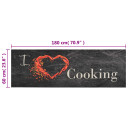 vidaXL Kjøkkenteppe vaskbar Cooking svart 60x180 cm fløyel