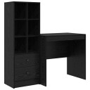  Skrivebord med lagring 2 pcs Svart eik 80 x 50 x 76 cm