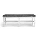 Oscarssons Möbel Nadja Bench 130 cm Hvit Lakkert bjørk/saueskinn Lys grå
