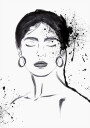 Woman Ink Portrait Plakat Plakat / 100x150cm