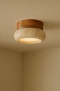Eryvin vegglampe 15 cm rund - Eik Beige