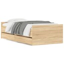vidaXL Sengeramme med skuffer sonoma eik 90x200 cm 8721012245907