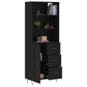 vidaXL Highboard svart 69,5x34x180 cm konstruert tre 8720845933814