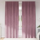  Gardiner med gardiner 2 pcs Mørk rosa 140 x 225 cm Fløyel