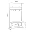 Gangkonsoll HOME4YOU Hedvig 100x36x180 cm ask/svart - ask/svart