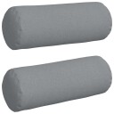  Bolster puter 2 pcs Lysegrå Ø 25 x 70 cm stoff