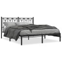  Sengeramme i metall med sengegavl svart 150x200 cm 8721102643934