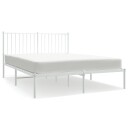 vidaXL Sengeramme i metall med hodegavl hvit 140x200 cm