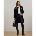 Lauren Ralph Lauren Crest-Patch Wool-Blend Coat - Black - 36