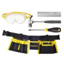 Stanley Jr 5 Piece Toolset: Tool belt Hammer Safety Goggles Philips Screwdriver measure