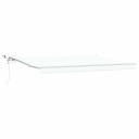 Automatisk Uttrekkbar Markise med LED Hvit 450x350 cm  Markise Erstatningsstoff for 4,5x3,5 m Ramme Hvit