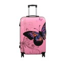 Borg Living Koffert - Hardcase koffert - Størrelse Mellomstor - Koffert med motiv - Sommerfugl rosa - Eksklusiv lettvekt reise koffert