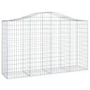 vidaXL Gabionkurver buede 20 stk 200x50x120/140 cm galvanisert jern