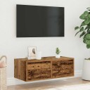  TV-benk med LED-lys gammelt tre 75x35,5x25 cm 8721158663498