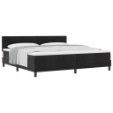  Bokspring Seng med Madrass Svart 200x200 cm Velvet