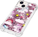 Trolsk Mobildeksel med Flytende Glitter Enhjørning (iPhone 15)