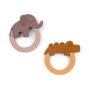 Done By Deer Deer Friends 2pk Bitering/teether Grønn/blå