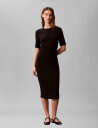 Calvin Klein Jeans Hs 1X1 Refined Cotton Rib Midi D Black S